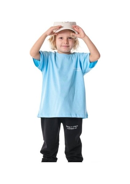 Mavi Tişört Siyah Pantolon Takım