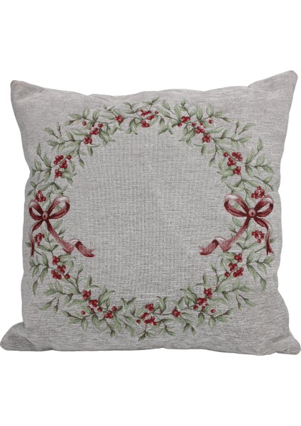 Belıeve Monıqu Jakarlı Dokuma Goblen Dekoratif Şönilli Gri Kırlent 45*45