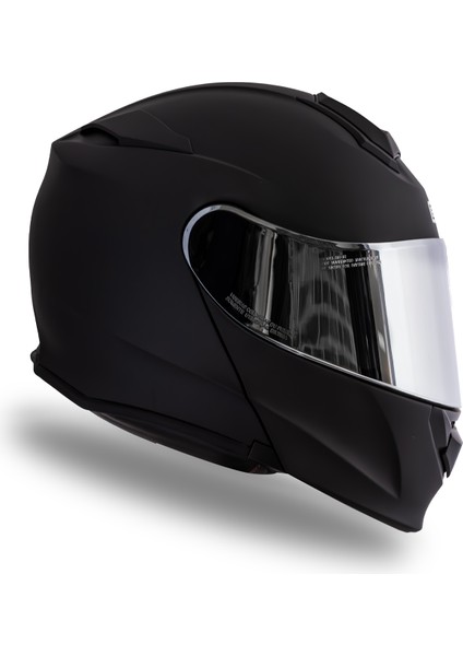 Delta Basic Mat Siyah Çene Açılır Kask