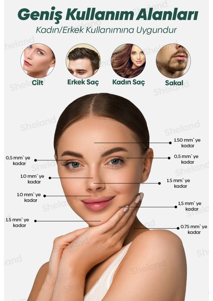 Dermastamp 140 Titanyum Iğneli , Ayarlanabilir 10 Iğne Ölçülü 0.25 mm - 3.00 mm fırsatları