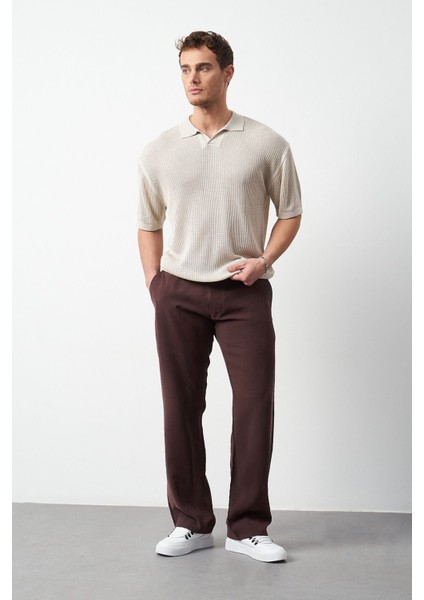 Oversize Polo Yaka Ince Triko Erkek T-Shirt