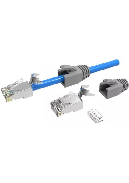 Cat7 Plug Metal Konnektör RJ45 Cat7 Jack 8P8C