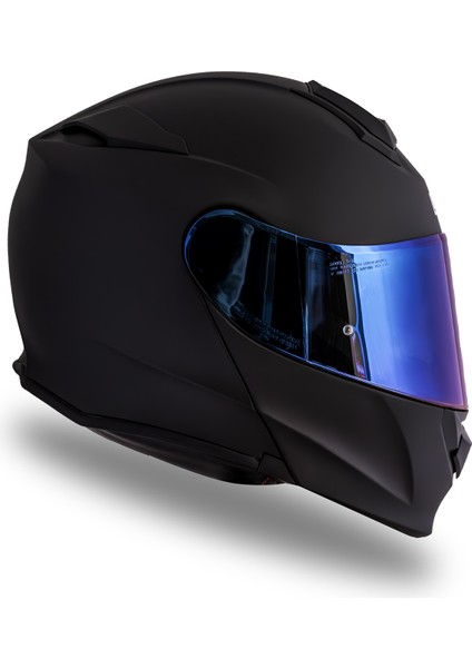 Delta Basic Mat Siyah Çene Açılır Kask