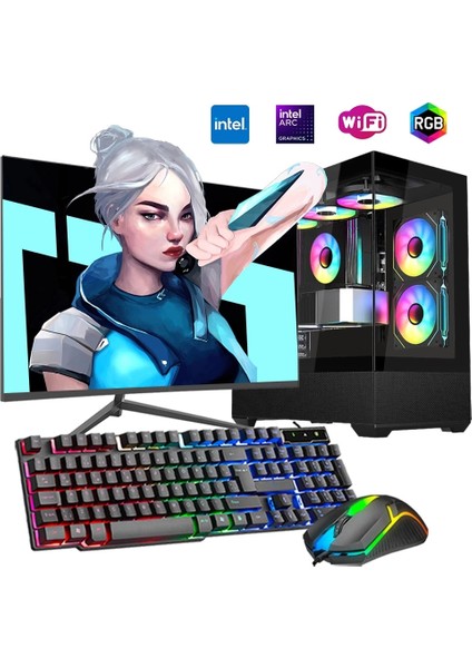 I7 13700F 16GB Ddr4 1tb M2 12GB Arc B580 24" Monitörlü Oyun Bilgisayarı
