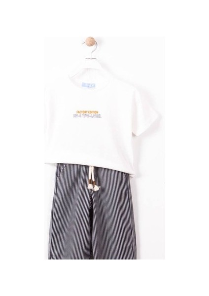 Çizgili Dokuma Pantolon Takımı