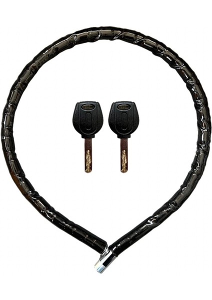YM-752 Motorsiklet Kilidi Anahtarlı Körüklü Siyah ( Boy : 120 cm-ÇAP : 22 mm )