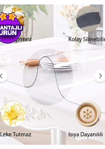 - 1.4mm. 60cm. çaplı PVC Şeffaf masa örtüsü, Kurban Bayramına özel 60x60 dantel görünümlü pvc runner hediye.