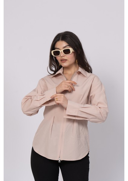 Önü Fermuarlı Belden Dar Gömlek 70026 fiyatları