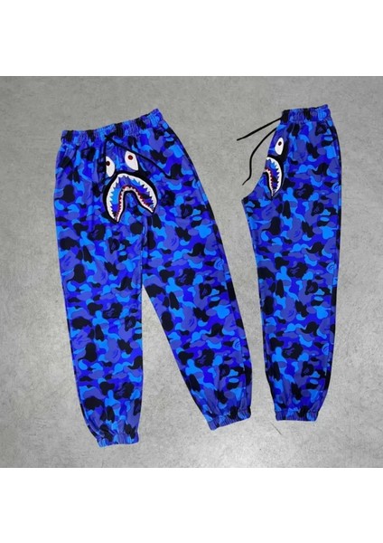 Erkek Bape Shark Dijital Baskılı Eşofman Altı
