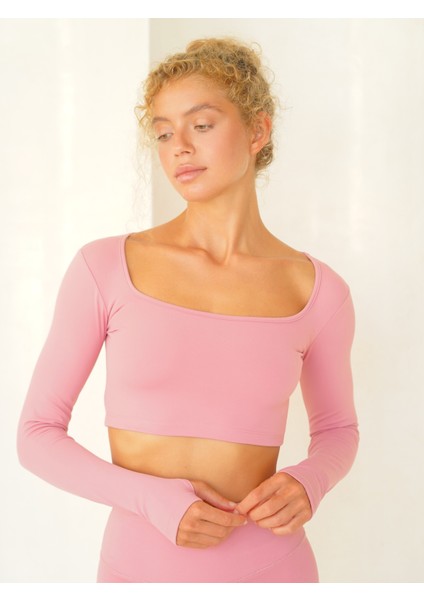 Mai Samadhi Uzun Kollu Spor Pembe Crop