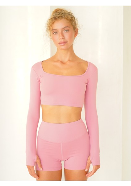 Mai Samadhi Uzun Kollu Spor Pembe Crop