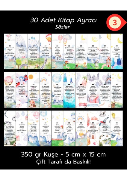 30'lu Kitap Ayracı Seti - Sözler