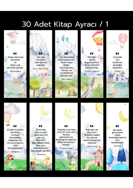 30'lu Kitap Ayracı Seti - Sözler