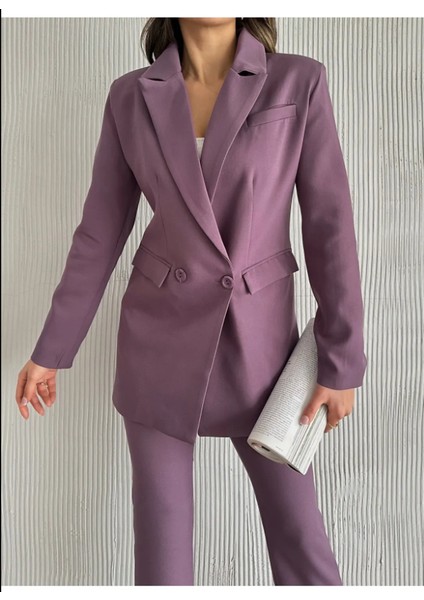 Preminyum Oversize Üst Alt Blazer Takım
