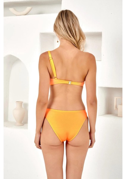 Tek Omuz Taş Baskılı Bikini Takım 254250