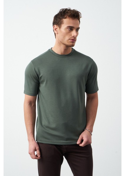 Modal Kumaş Regular Fit Sıfır Yaka T-Shirt