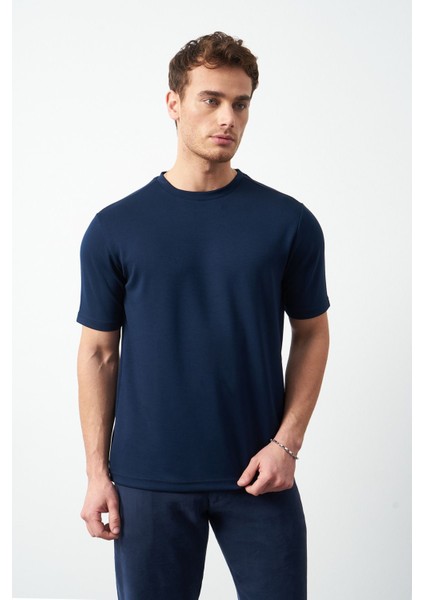 Modal Kumaş Regular Fit Sıfır Yaka T-Shirt