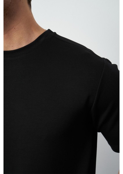 Modal Kumaş Regular Fit Sıfır Yaka T-Shirt
