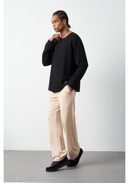 Oversize Uzun Kol Esnek Modal Erkek T-Shirt fiyatları