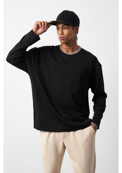 Oversize Uzun Kol Esnek Modal Erkek T-Shirt modelleri