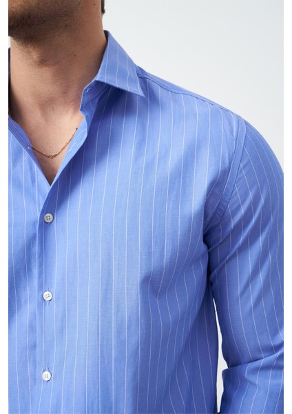 Boxy Fit Çizgili Erkek Gömlek indirimleri