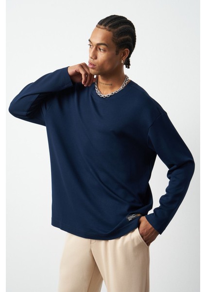 Oversize Uzun Kol Esnek Modal Erkek T-Shirt