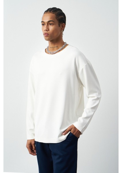Oversize Uzun Kol Esnek Modal Erkek T-Shirt