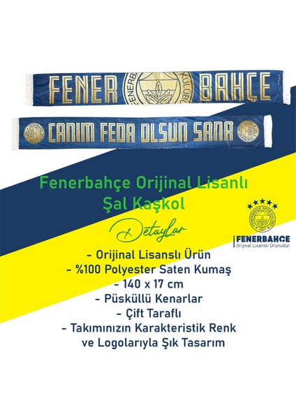 Orijinal Lisanslı Canım Feda Olsun Fenerbahçe Saten Şal Atkı