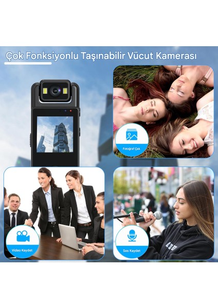 180° Dönebilen Lensli 1080P Vücut Kamerası Giyilebilir Video Kamera Açık Hava, Seyahat fırsatları