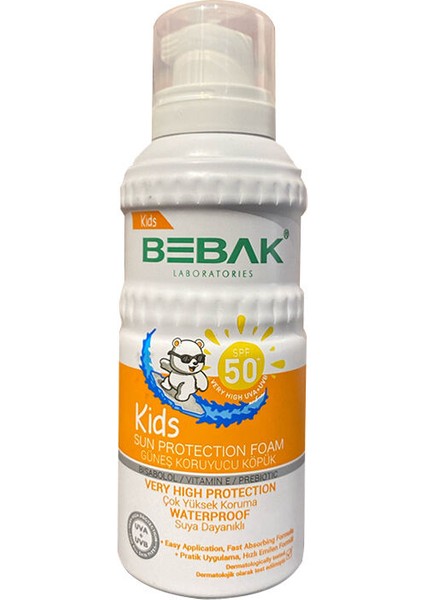 Bebak Bebek SPF50+ Yüksek Korumalı Güneş Köpüğü 150 ml