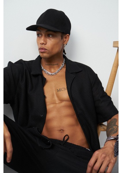 Petek Desenli Oversize Küba Yaka Erkek Gömlek fiyatları