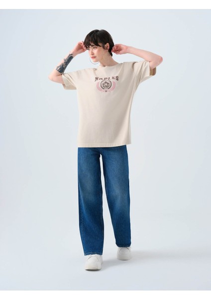 Regular Fit Bej Kadın T-Shirt LF2038458