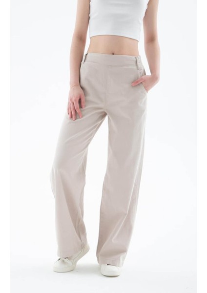 Yüksek Bel Palazzo Bej Kadın Pantolon 25Y0042K1 fırsatları
