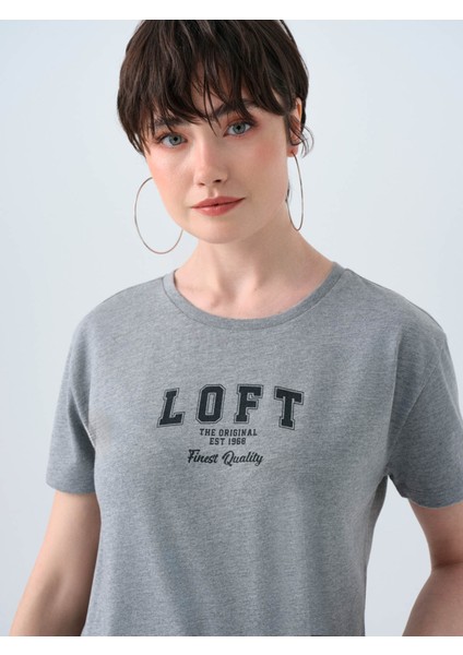 Long Crop Gri Kadın T-Shirt LF2038988 modelleri