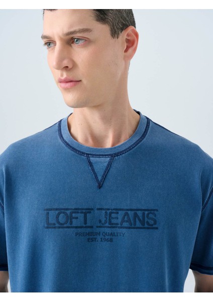 Loose Fit Lacivert Erkek T-Shirt LF2038697 fiyatları