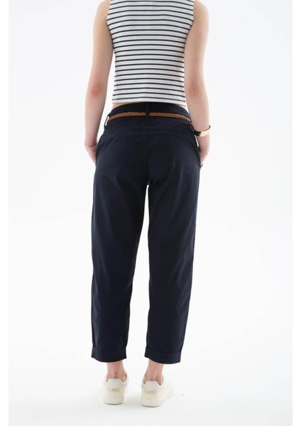 Esnek Kemerli Lacivert Kadın Pantolon 25Y0107K1 modelleri