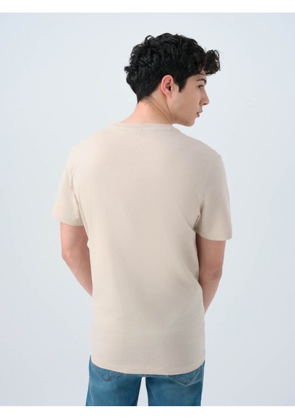 Regular Fit Taş Erkek T-Shirt LF2038728 fırsatları