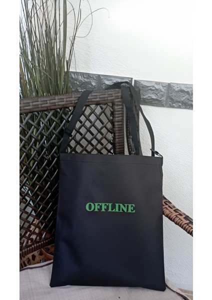 Offline Tasarım, Siyah , Kanvas Tote Bag, Bez Çanta, Kanvas Çanta fırsatları