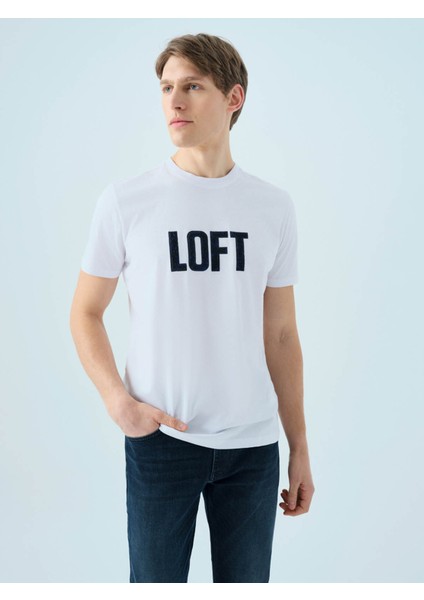 Regular Fit Beyaz Erkek T-Shirt LF2038590