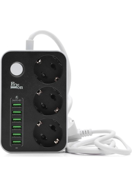 3'lü Priz 6 USB Coğaltıcı Akıllı Akım Korumalı Priz 3.4A fiyatları