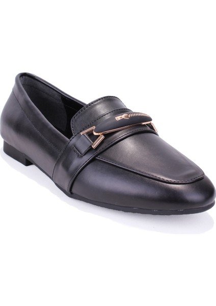 DZA07-8692109 Siyah Günlük Kadın Babet Ayakkabı