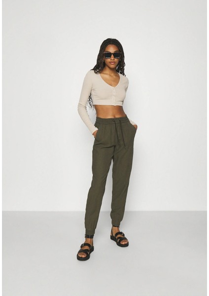 Kadın Kelda Emery Rahat Lastikli Haki Kanvas Pantolon - 15203946 fiyatları