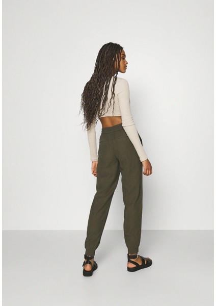 Kadın Kelda Emery Rahat Lastikli Haki Kanvas Pantolon - 15203946 modelleri