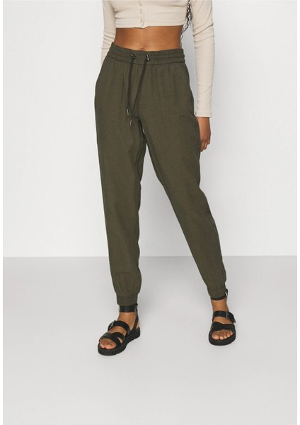 Kadın Kelda Emery Rahat Lastikli Haki Kanvas Pantolon - 15203946 fırsatları