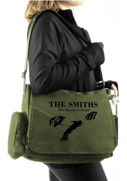Harajuku The Smiths Baskılı Yeşil Postacı Çantası
