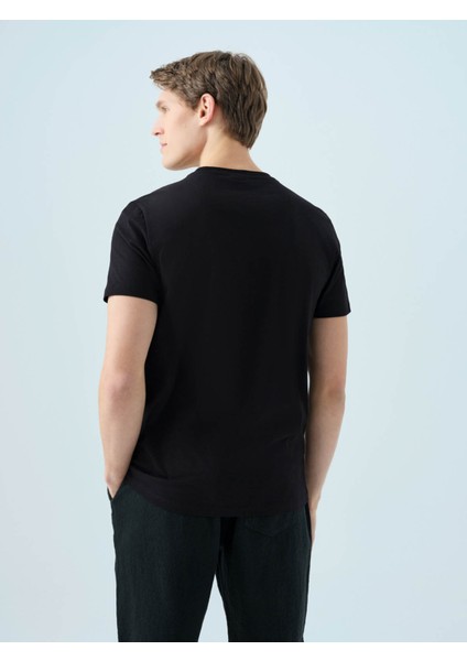 Regular Fit Siyah Erkek T-Shirt LF2038590 fırsatları