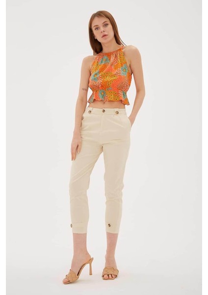 Rahat Yüksel Bel Esnek Bej Kadın Pantolon 25Y0312K1 modelleri