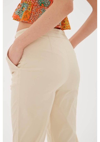 Rahat Yüksel Bel Esnek Bej Kadın Pantolon 25Y0312K1 fırsatları