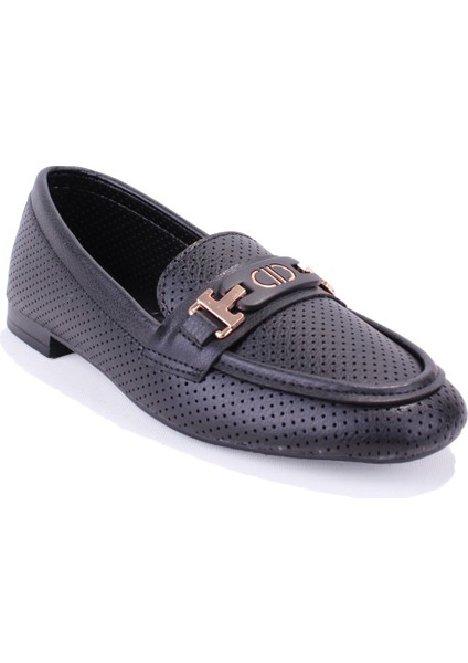 DZA07-1181122 Siyah Günlük Babet Kadın Ayakkabı