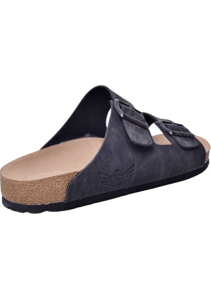 S903-002 Erkek Iki Tokalı Mantar Tabanlı Yazlık Comfort Terlik Siyah fırsatları